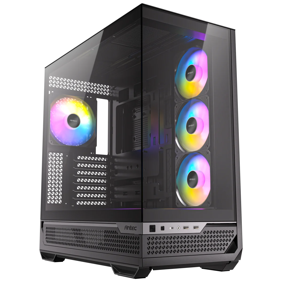 Antec C7 ARGB Mid Tower Tempered Glass PC Gaming Case – White, 3x 120mm & 1x 140mm ARGB Fans, USB 3.2 Gen2, EATX/ATX/mATX/mITX Support - Black, image 1 of 1