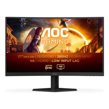 AOC G4 C27G4ZXE 27" Full HD 280 Hz 0.3 ms Adaptive Sync Curved Gaming Monitor, image 1 of 1