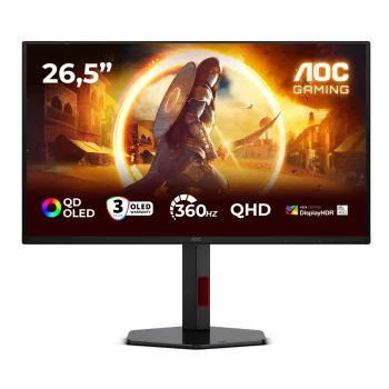 AOC G4 Q27G4SDR 27" QD-OLED Quad HD 360Hz 0.03ms G-Sync Compatible height Adjustable Gaming Monitor, image 1 of 1