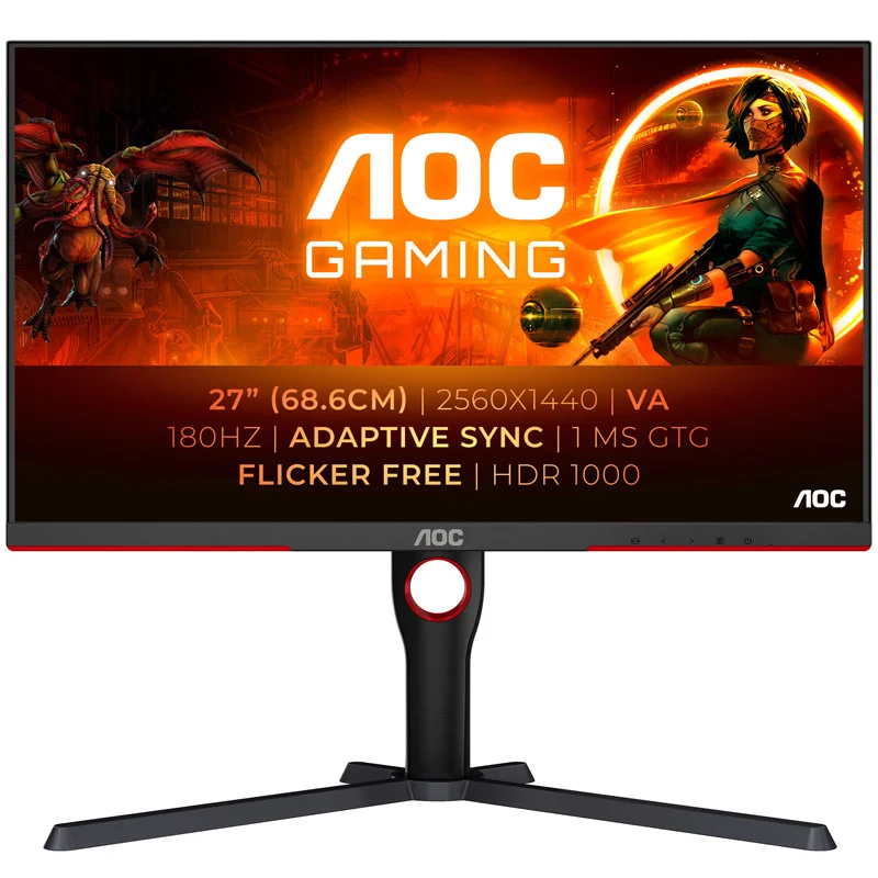 AOC Q27G3XMN/BK Quad HD 27" VA Mini LED Gaming Monitor - Black, image 1 of 1