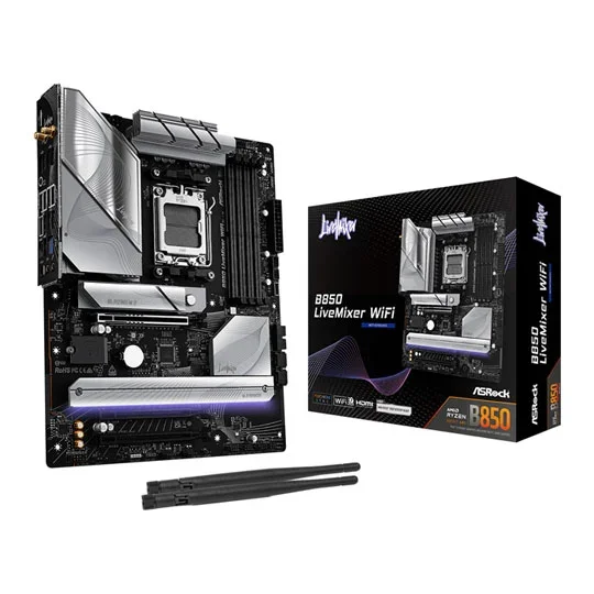 ASRock B850 LiveMixer WiFi AMD Ryzen AM5 DDR5 ATX Motherboard - 90-MXBQU-A0UAYZ