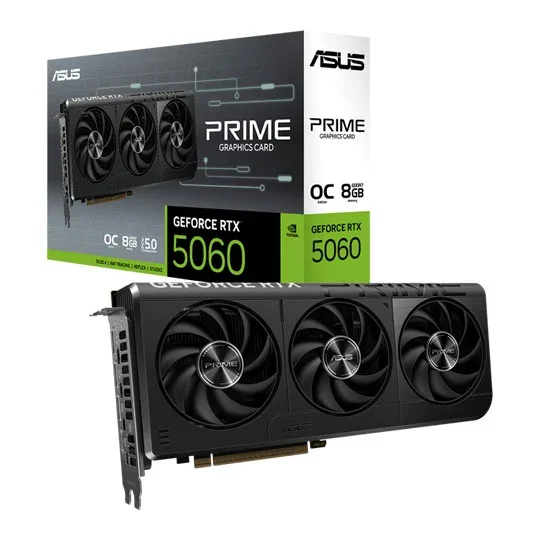 ASUS PRIME NVIDIA GeForce RTX 5060 8GB GDDR7 OC Edition Graphics Card - 90YV0N10-M0NA00, image 1 of 1