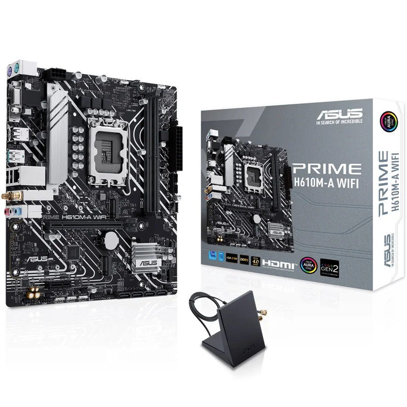 Asus PRIME H610M-A WIFI DDR5 Intel Micro ATX Motherboard LGA 1700 - 90MB1G00-M0EAY0, image 1 of 1
