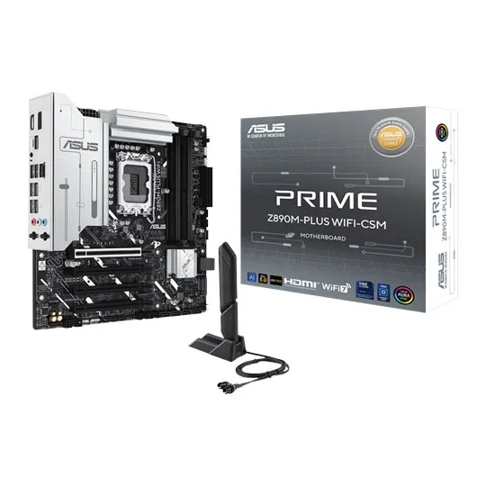 ASUS PRIME Z890M-PLUS WIFI Intel DDR5 PCIE 5.0 LGA 1851 MATX Motherboard - 90MB1J80-M0EAY0, image 1 of 1