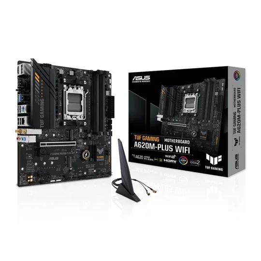 Asus TUF GAMING A620M-PLUS WIFI AMD Ryzen Micro ATX Motherboard - Socket AM5, image 1 of 1
