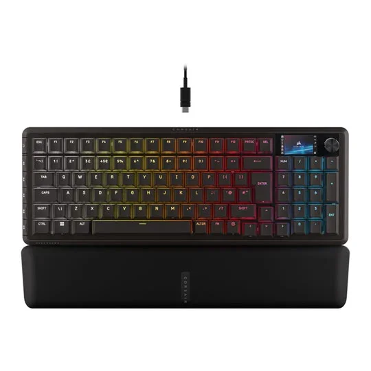 Corsair VANGUARD PRO 96 Hall Effect 96% Mechanical Gaming Keyboard with LCD Screen - MGX Hyperdrive Switches - Black - CH-91E911G-UK