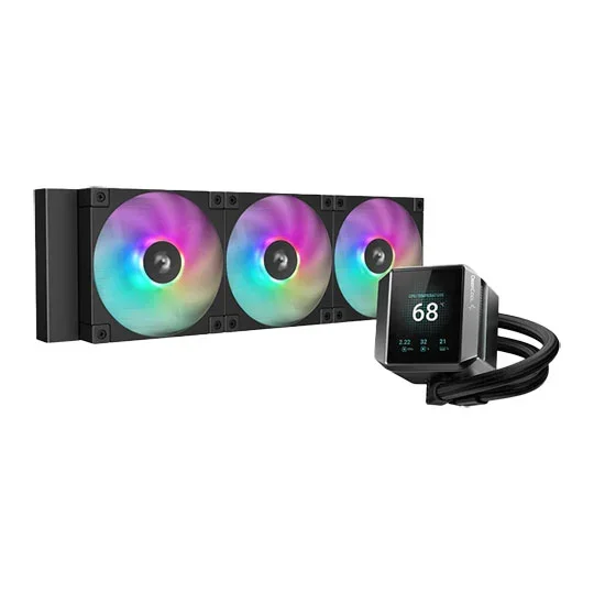 DeepCool Mystique 360 ARGB 2.8" LCD 360mm AIO Liquid CPU Cooler - Black - R-LX750-BKADSNC-G-1, image 1 of 1