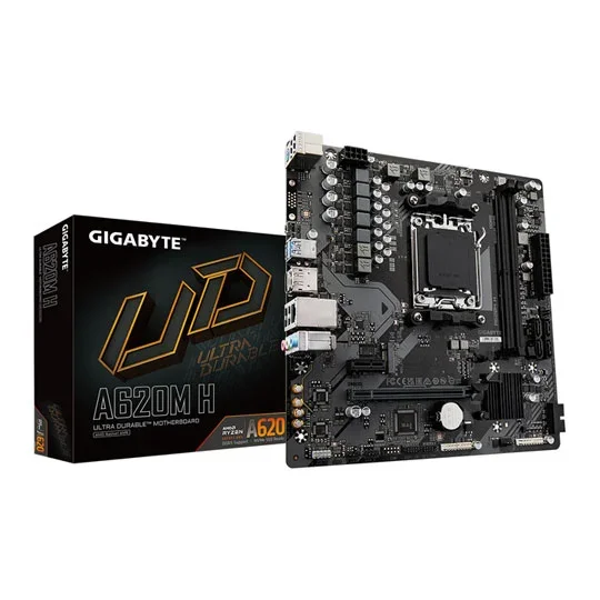 GIGABYTE A620M H AMD Ryzen DDR5 Micro ATX Motherboard - Socket AM5, image 1 of 1