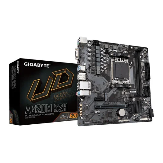 GIGABYTE A620M S2H AMD Ryzen DDR5 Micro ATX Motherboard - Socket AM5, image 1 of 1