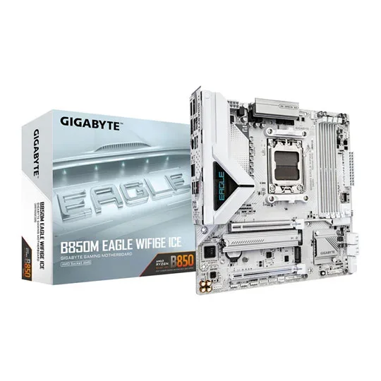 Gigabyte B850M EAGLE WIFI6E ICE AMD Ryzen AM5 DDR5 mATX Motherboard, image 1 of 1