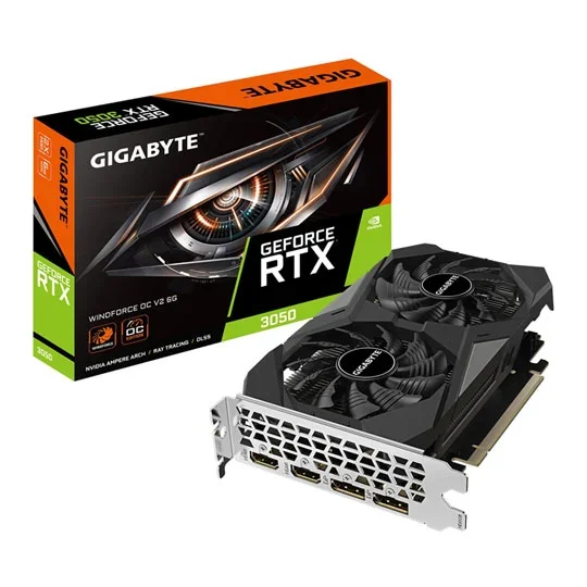 GIGABYTE GeForce RTX 3050 WINDFORCE OC V2 6GB GDDR6 Graphics Card - GV-N3050WF2OCV2-6GD, image 1 of 1