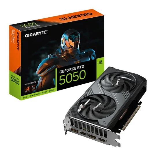 Gigabyte GeForce RTX 5050 WINDFORCE OC 8GB GDDR6 Graphics Card - GV-N5050WF2OC-8GD, image 1 of 1