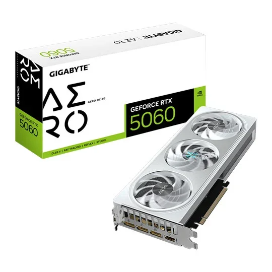 Gigabyte GeForce RTX 5060 AERO OC 8GB Graphics Card - White, image 1 of 1