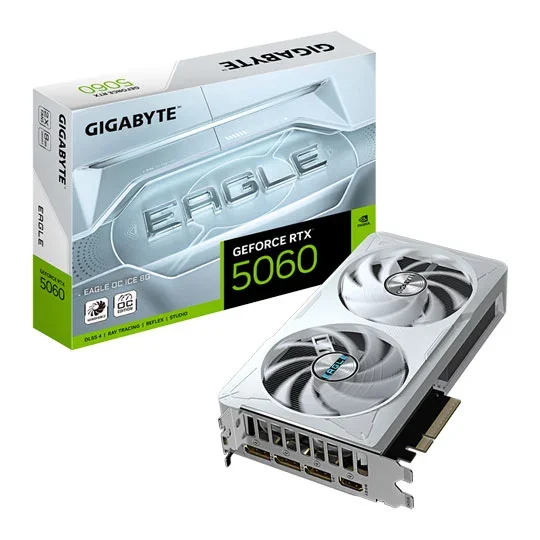 GIGABYTE GeForce RTX 5060 EAGLE OC ICE 8GB GDDR7 Graphics Card - GV-N5060EAGLEOC ICE-8GD, image 1 of 1