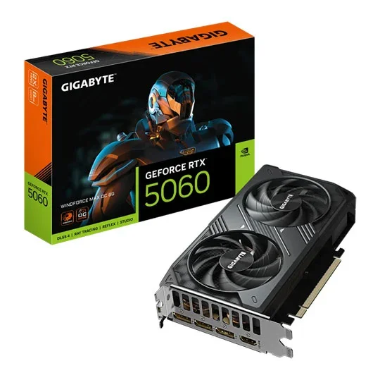 GIGABYTE GeForce RTX 5060 WINDFORCE OC 8GB GDDR7 Graphics Card - GV-N5060WF2OC-8GD, image 1 of 1