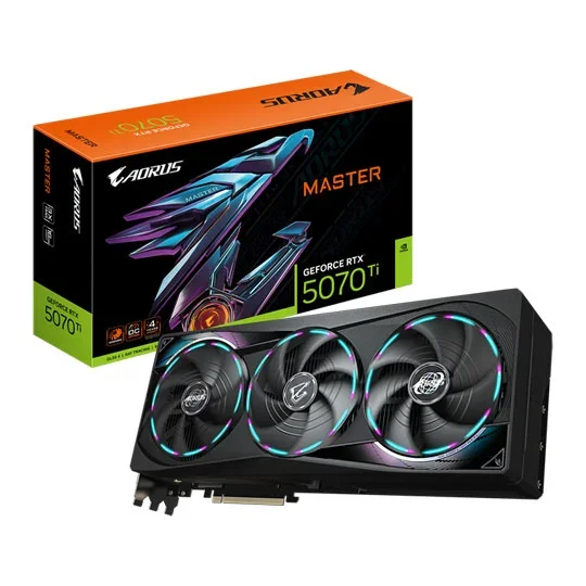 Gigabyte AORUS GeForce RTX 5070 Ti MASTER 16G GDDR7 Graphics Card - GV-N507TAORUS M-16GD, image 1 of 1