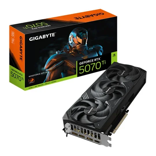 Gigabyte GeForce RTX 5070 Ti WINDFORCE OC SFF 16G GDDR7 Graphics Card - GV-N507TWF3OC-16GD, image 1 of 1