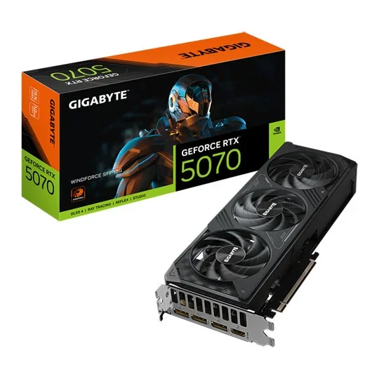 Gigabyte GeForce RTX 5070 WINDFORCE SFF 12G 12GB GDDR7 Graphics Card - GV-N5070WF3-12GD, image 1 of 1