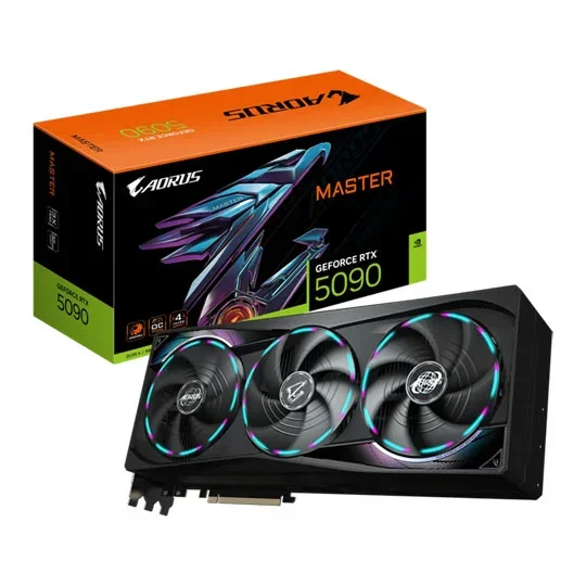 Gigabyte AORUS GeForce RTX 5090 MASTER ICE 32G GDDR7 Graphics Card - White - GV-N5090AORUSM ICE-32GD, image 1 of 1