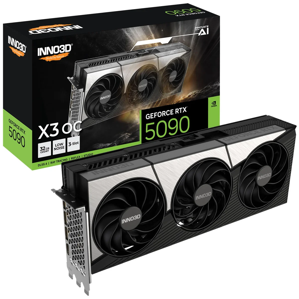 INNO3D GeForce RTX 5090 32GB X3 OC Triple Fan GDDR7 Graphics Card - N50903-32D7X-17593928, image 1 of 1