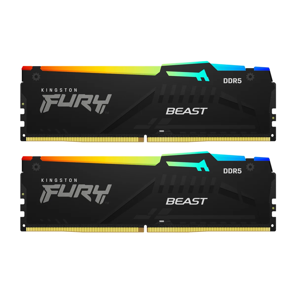Kingston Fury Beast RGB 32GB (2 x 16GB) Memory Kit DDR5 5600MHz CL36 EXPO & XMP - Black - KF556C36BBEAK2-32, image 1 of 1