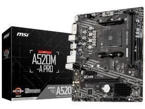 MSI A520M-A PRO AMD Ryzen DDR4 M-ATX Motherboard - Socket AM4, image 1 of 1