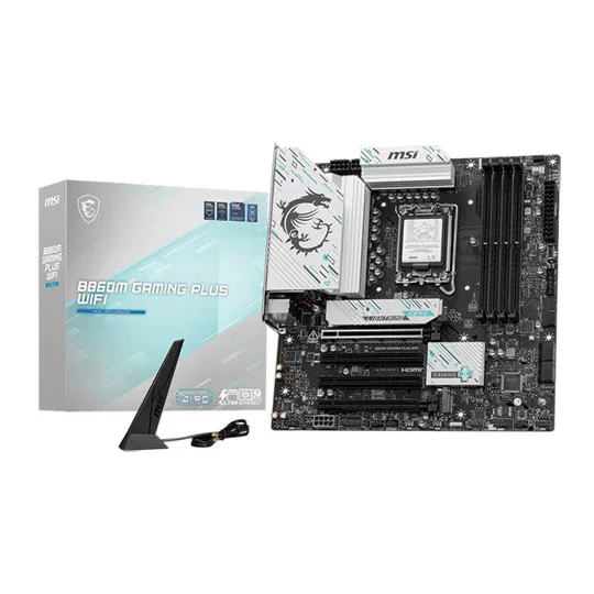 MSI B860M GAMING PLUS WIFI Intel Core Ultra LGA 1851 DDR5 mATX Motherboard, image 1 of 1