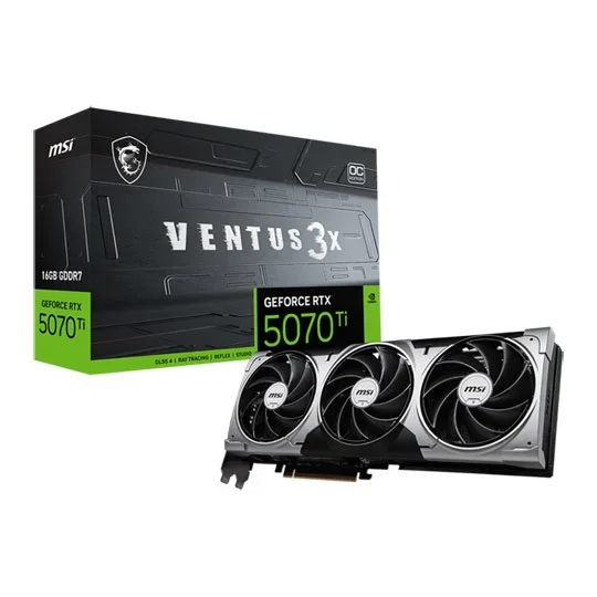 MSI GeForce RTX 5070 Ti 16G VENTUS 3X OC 16G GDDR7 Graphics Card, image 1 of 1
