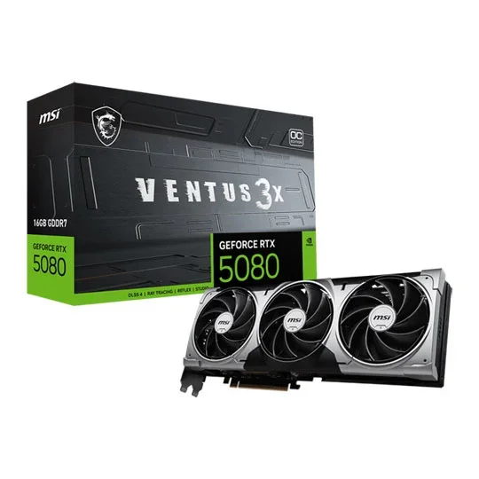 MSI NVIDIA GeForce RTX 5080 16G VENTUS 3X OC WHITE GDDR7 Graphics Card, image 1 of 1