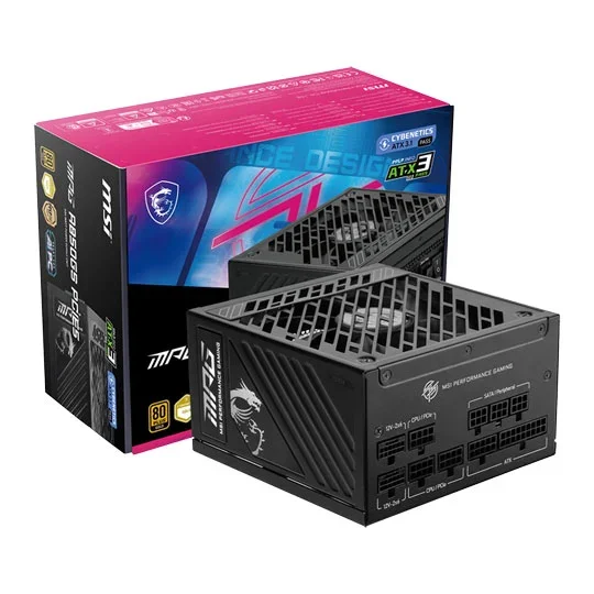 MSI MPG A850GS PCIE5 850W PSU 80 PLUS Cybernetics Gold Modular ATX 3.1 PCIe 5.1 Power Supply, image 1 of 1