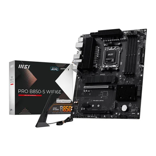 MSI PRO B850-S WIFI6E AM5 DDR5 ATX Ryzen Motherboard, image 1 of 1