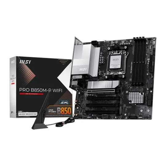 MSI PRO B850M-P WIFI AM5 DDR5 Micro ATX Ryzen Motherboard, image 1 of 1
