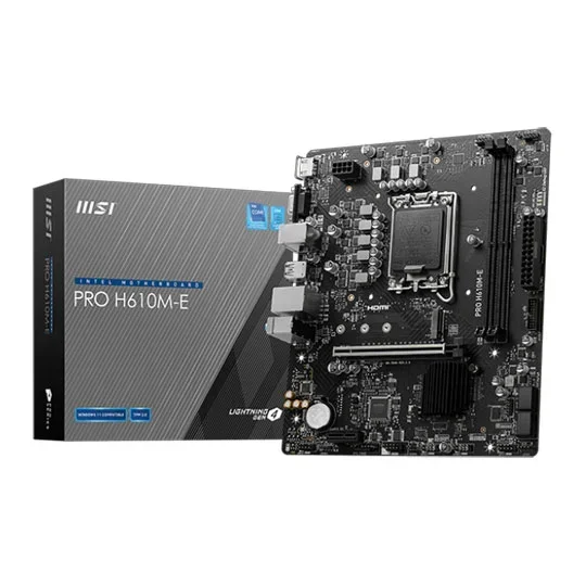 MSI PRO H610M-E DDR5 Intel LGA 1700 MicroATX Motherboard, image 1 of 1