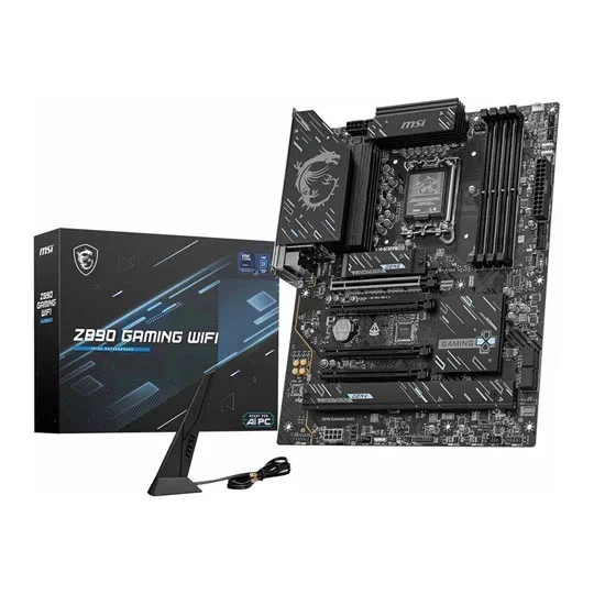 MSI Z890 GAMING WIFI 7 Intel LGA1851 DDR5 PCIe 5.0 Thunderbolt 4 ATX Motherboard, image 1 of 1