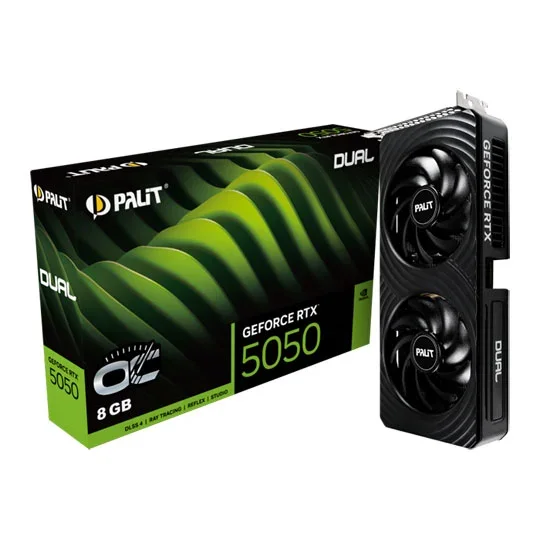 Palit GeForce RTX 5050 DUAL OC 8GB GDDR6 Graphics Card - NE65050S19P1-GB2070D, image 1 of 1