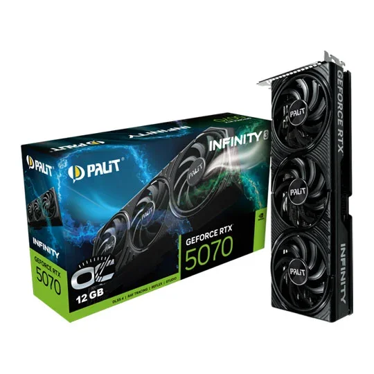 Palit GeForce RTX 5070 INFINITY 3 12GB GDDR7 Graphics Card - NE75070019K9-GB2050S, image 1 of 1