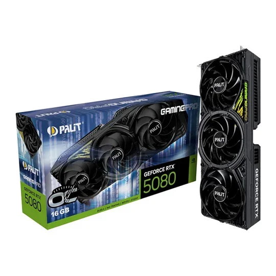 Palit GeForce RTX 5080 GamingPro OC V1 16GB GDDR7 Graphics Card - NE75080S19T2-GB2031Y