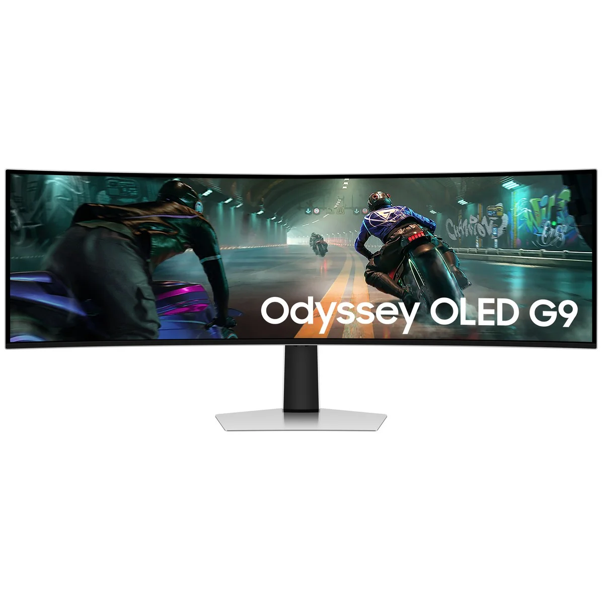 SAMSUNG Odyssey G9 LS49DG912SUXXU Dual Quad HD 49" Curved OLED Gaming Monitor - Silver, Silver/Grey, image 1 of 1