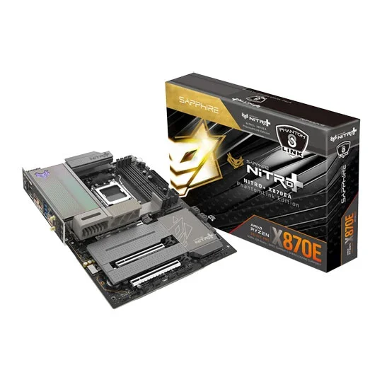 Sapphire NITRO+ X870EA PhantomLink Edition WIFI7 AM5 DDR5 PCIe 5.0 ATX Motherboard, image 1 of 1