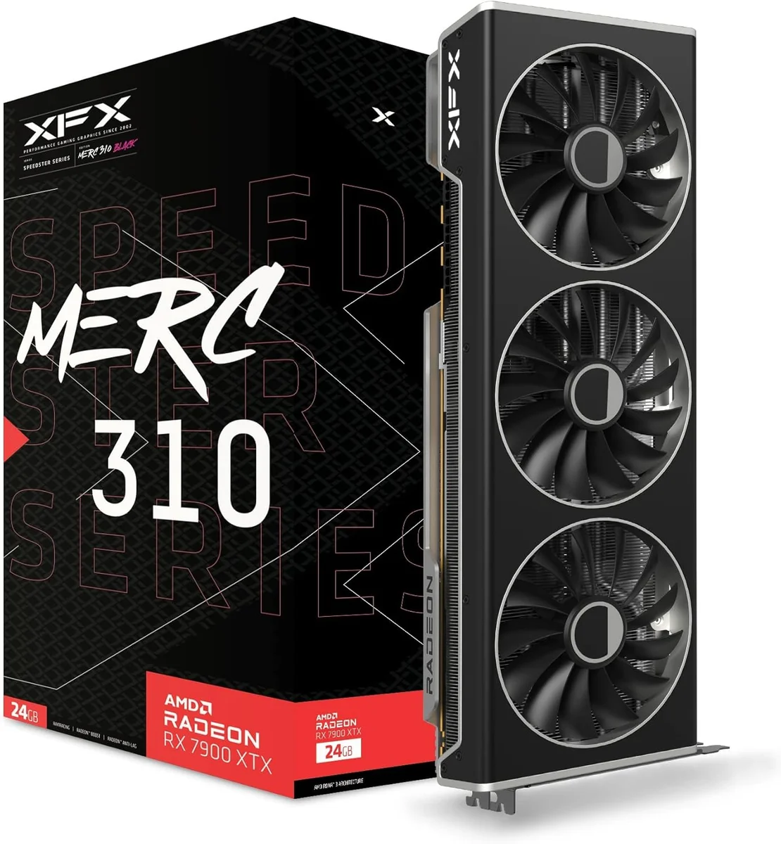 XFX AMD Radeon RX 7900 XTX Speedster MERC 310 Black Edition 24GB Graphics Card, image 1 of 1