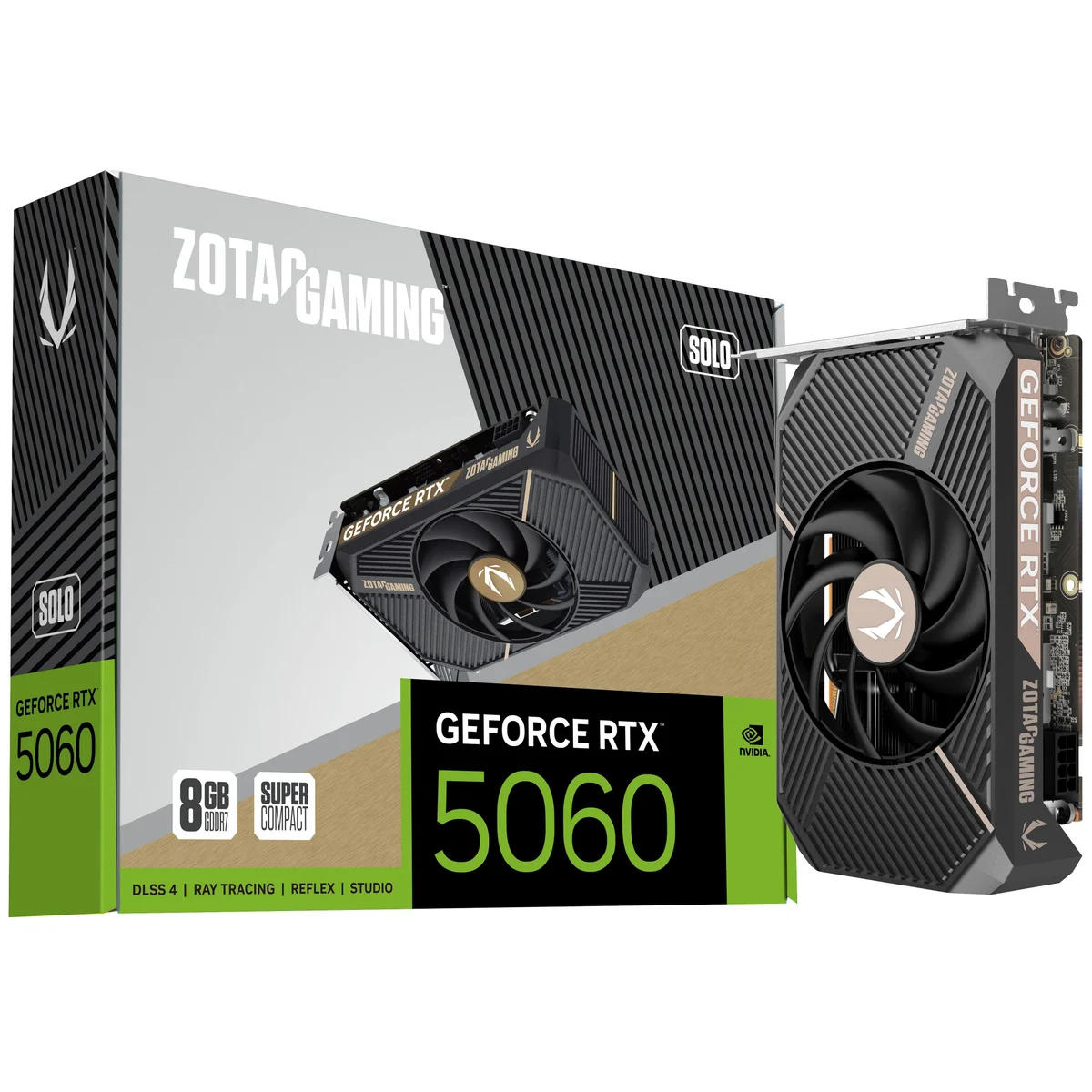ZOTAC GAMING GEFORCE RTX 5060 SOLO 8GB GDDR6 Graphics Card - ZT-B50600G-10L, image 1 of 1