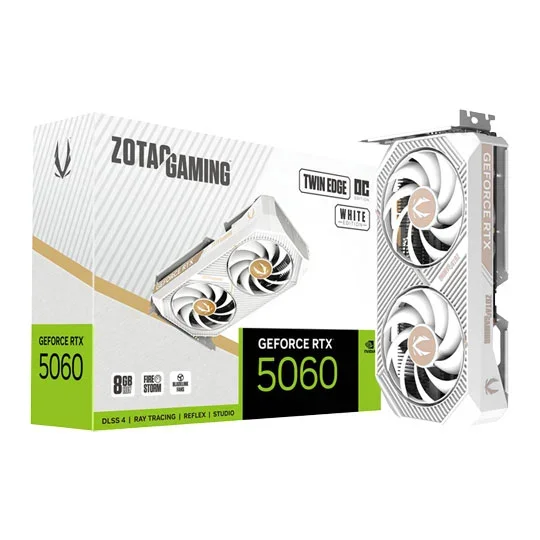 ZOTAC GAMING GeForce RTX 5060 TWIN EDGE OC 8GB GDDR7 Graphics Card - WHITE - ZT-B50600Q-10M, image 1 of 1