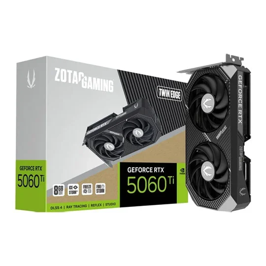 ZOTAC GAMING GeForce RTX 5060 Ti 8GB TWIN EDGE GDDR7 Graphics Card - ZT-B50610E-10M, image 1 of 1