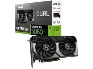 ASUS DUAL NVIDIA GeForce RTX 5060 Ti 16GB GDDR7 OC Edition Graphics Card - 90YV0MH0-M0NA00, image 1 of 1
