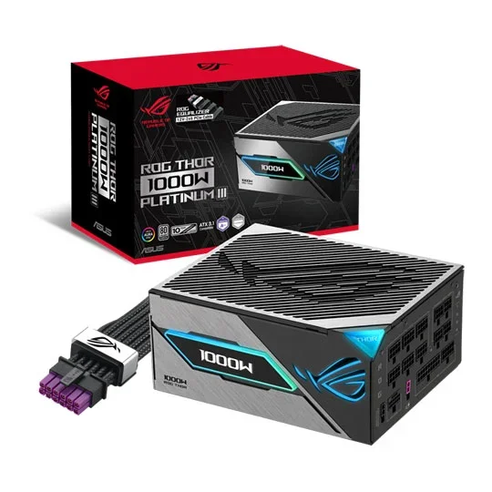 ASUS ROG Thor 1000W Platinum III ATX 3.1 Fully Modular Power Supply with OLED Display - 90YE00V8-B0NA00, image 1 of 1