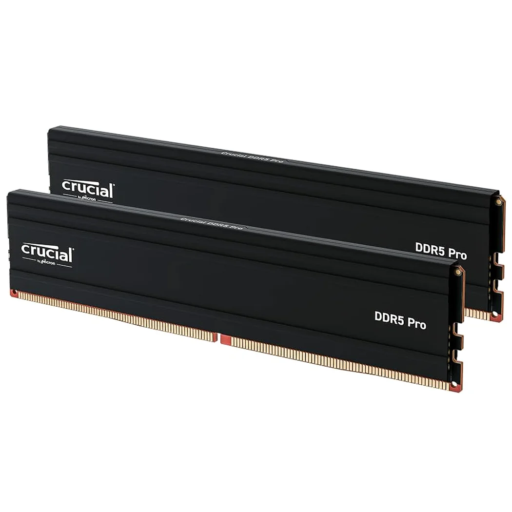 Crucial Pro 128GB (2x64GB) DDR5 PC5-48000C46 5600MHz UDIMM Dual Channel Kit - Black