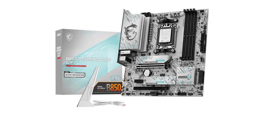 MSI B850M GAMING PLUS WIFI AM5 DDR5 Ryzen M-ATX Motherboard, image 1 of 1