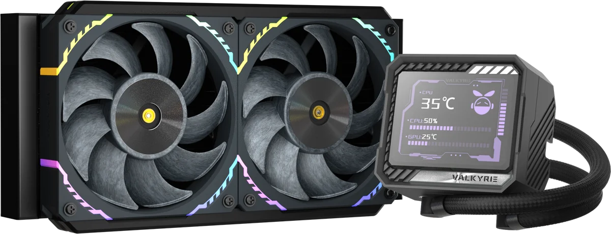 Valkyrie V240 LCD 240mm AiO Liquid CPU Cooler in Black, image 1 of 1