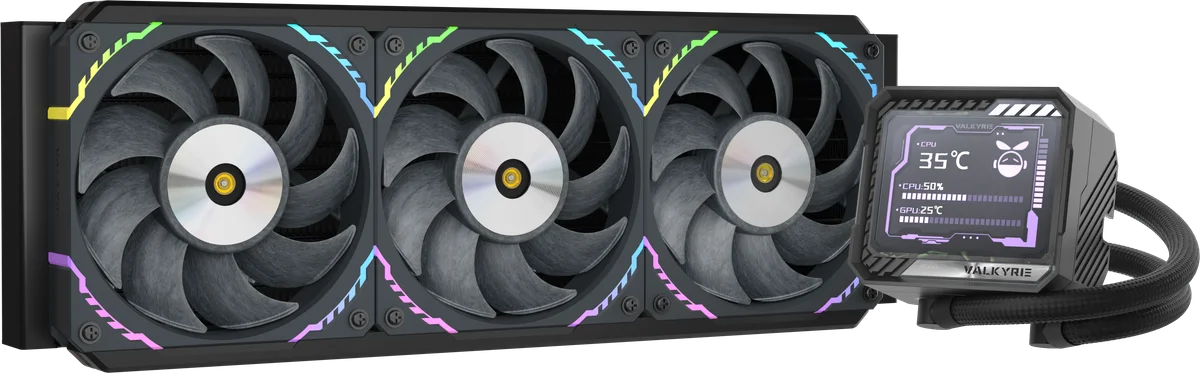 Valkyrie V360 LCD 360mm AiO Liquid CPU Cooler in Black, image 1 of 1
