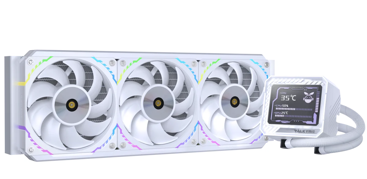 Valkyrie V360 LCD 360mm AiO Liquid CPU Cooler in White, image 1 of 1